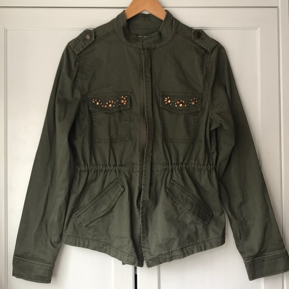 Women’s cute green utility jacket size small
